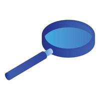 Magnify glass icon, isometric style vector