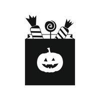 paquete de dulces en el icono de halloween vector