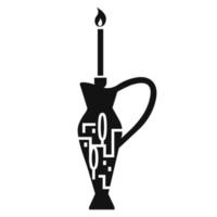 High candle pitcher icon, simple style vector