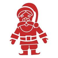 Red santa claus icon, simple style vector