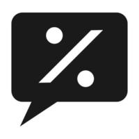 Percent bubble chat icon, simple style vector