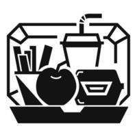 Mix lunchbox icon, simple style vector