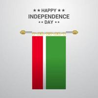 Chechen Republic Independence day hanging flag background vector