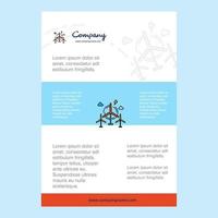 Template layout for Air turbine comany profile annual report presentations leaflet Brochure Vector Background