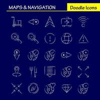 Maps And Navigation Hand Drawn Icon Pack For Designers And Developers Icons Of Food Fork Kitchen Knife Tools Arrow Bearing Direction Vector