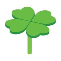 Four-leaf clover isometric 3d icon vector