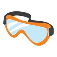 icono de gafas protectoras, estilo plano vector