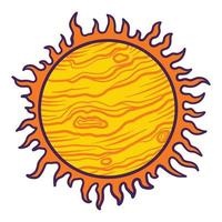 Space sun icon, hand drawn style vector