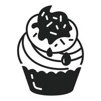 Cupcake icon, simple style vector