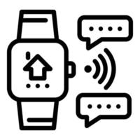 Smart watch icon, outline style vector