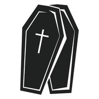 Coffin icon, simple style vector