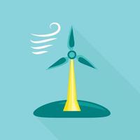 Wind turbine icon, flat style vector