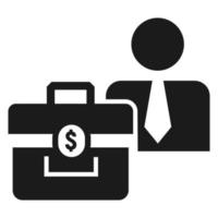 Man bribery money bag icon, simple style vector