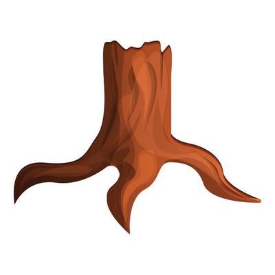 Eco tree stump icon, cartoon style