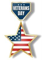 Veterans day icon logo, realistic style vector