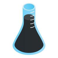 Test tube with oil isometric 3d icon vector