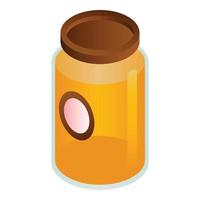 Clover honey jar icon, isometric style vector