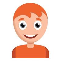 Happy smiling boy icon, cartoon style vector