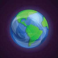 icono del planeta tierra, estilo de dibujos animados vector