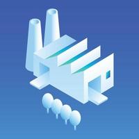 Eco factory icon, isometric style vector