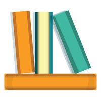 Stack of books icon, cartoon style vector