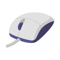 White computer mouse cartoon icon vector