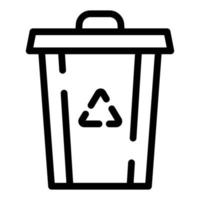 icono de papelera de reciclaje, estilo de esquema vector