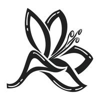 icono de flor plyumeriya, estilo simple vector