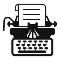 icono de máquina de escribir antigua, estilo simple vector