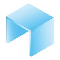 Cube table icon, isometric style vector