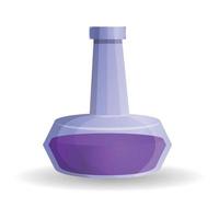 Purple potion icon, cartoon style vector