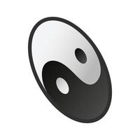 Ying yang icon, isometric 3d style vector