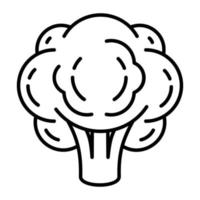 Eco broccoli icon, outline style vector