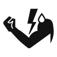 Power hand bolt icon, simple style vector