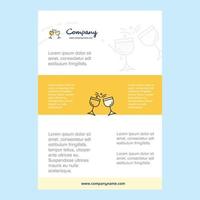 Template layout for Cheers comany profile annual report presentations leaflet Brochure Vector Background