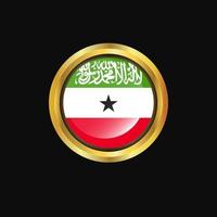 Somaliland flag Golden button vector