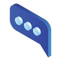 Blue chat icon, isometric style vector