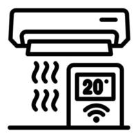 Conditioner control icon, outline style vector