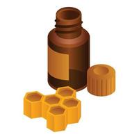 Honeycomb mixture icon, isometric style vector