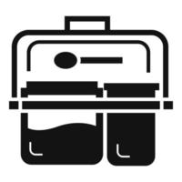 Meal lunch box icon, simple style vector