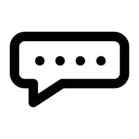 Chat bubble icon, outline style vector