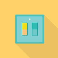 Electric light switch icon, flat style vector