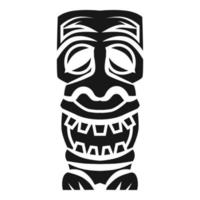 icono de ídolo de madera tribal, estilo simple vector