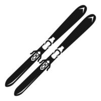 Skis icon, simple style vector