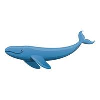 Cute whale icon, cartoon style vector