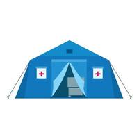 Field hospital icon, flat style vector
