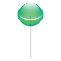 Green lollipop icon, isometric style vector