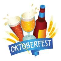 logotipo de oktoberfest alemán, estilo isométrico vector