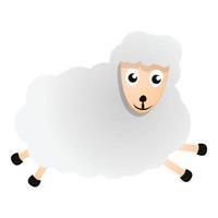 icono de oveja corriendo, estilo de dibujos animados vector