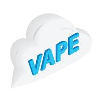 Vape word cloud icon, isometric 3d style vector